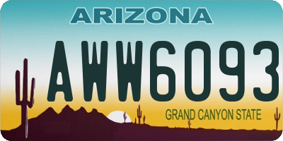 AZ license plate AWW6093