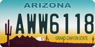 AZ license plate AWW6118