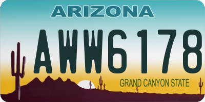 AZ license plate AWW6178