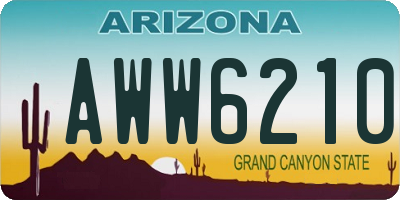 AZ license plate AWW6210
