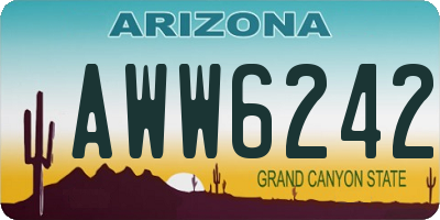 AZ license plate AWW6242
