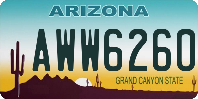 AZ license plate AWW6260