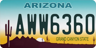 AZ license plate AWW6360