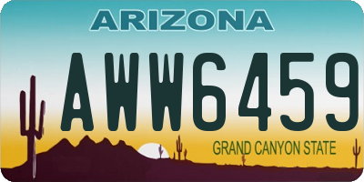 AZ license plate AWW6459