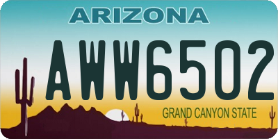 AZ license plate AWW6502
