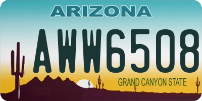 AZ license plate AWW6508