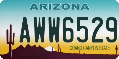 AZ license plate AWW6529