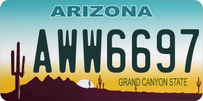 AZ license plate AWW6697