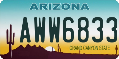 AZ license plate AWW6833