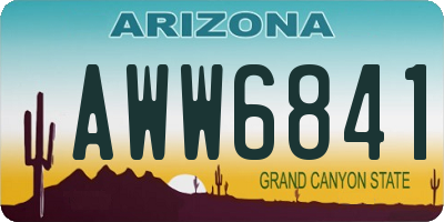 AZ license plate AWW6841
