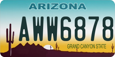 AZ license plate AWW6878