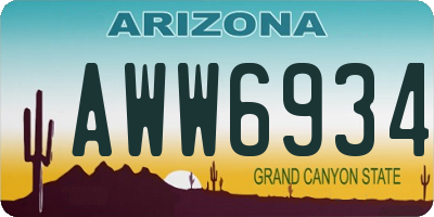 AZ license plate AWW6934