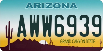 AZ license plate AWW6939