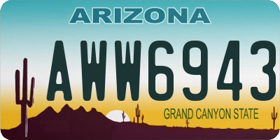 AZ license plate AWW6943