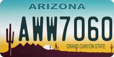 AZ license plate AWW7060