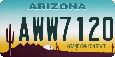 AZ license plate AWW7120