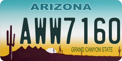 AZ license plate AWW7160