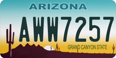 AZ license plate AWW7257