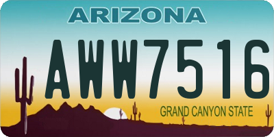 AZ license plate AWW7516