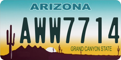 AZ license plate AWW7714