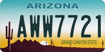 AZ license plate AWW7721