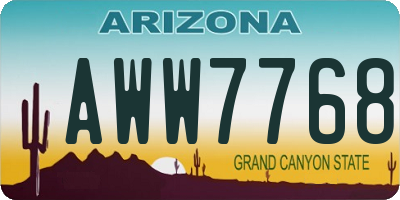 AZ license plate AWW7768