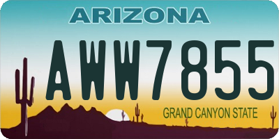AZ license plate AWW7855