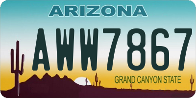 AZ license plate AWW7867