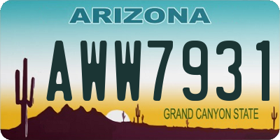 AZ license plate AWW7931