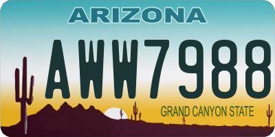 AZ license plate AWW7988