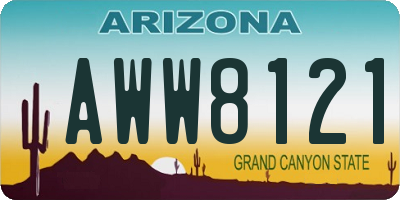 AZ license plate AWW8121