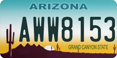 AZ license plate AWW8153