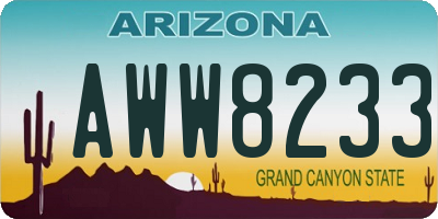 AZ license plate AWW8233
