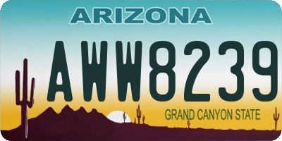 AZ license plate AWW8239