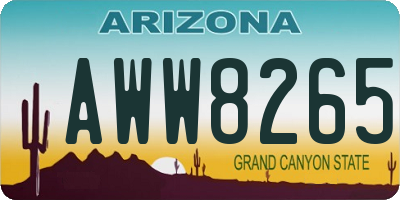 AZ license plate AWW8265