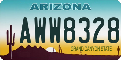 AZ license plate AWW8328