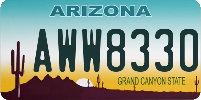 AZ license plate AWW8330