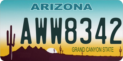AZ license plate AWW8342
