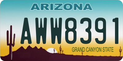 AZ license plate AWW8391