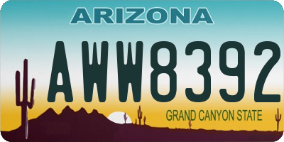 AZ license plate AWW8392