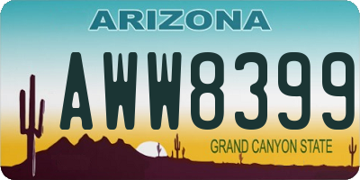AZ license plate AWW8399