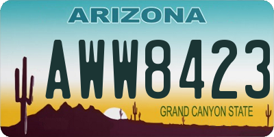 AZ license plate AWW8423