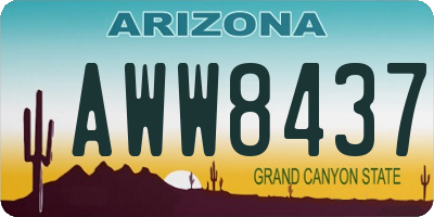 AZ license plate AWW8437