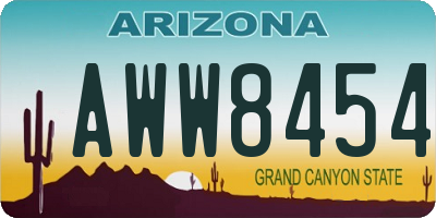 AZ license plate AWW8454