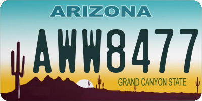 AZ license plate AWW8477