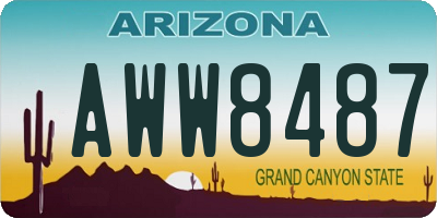AZ license plate AWW8487