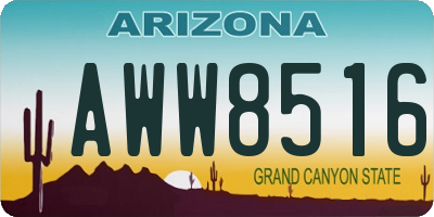 AZ license plate AWW8516