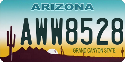 AZ license plate AWW8528