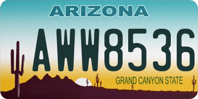 AZ license plate AWW8536