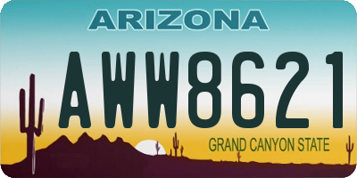 AZ license plate AWW8621